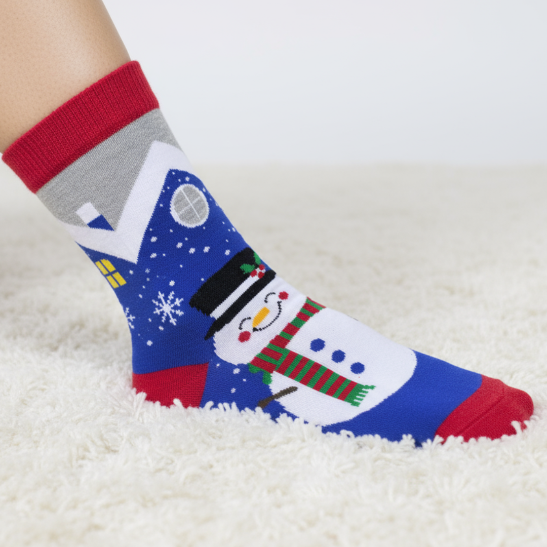 Blue Snowman Socks