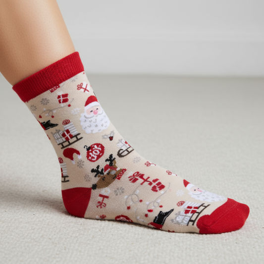 Santa Beige Socks